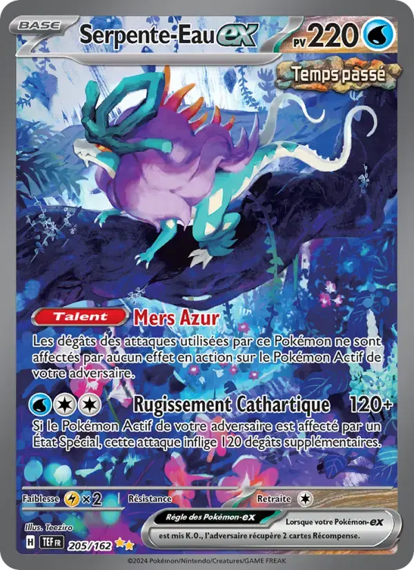 Carte Pokémon Serpente-Eau-ex #205 — Forces Temporelles