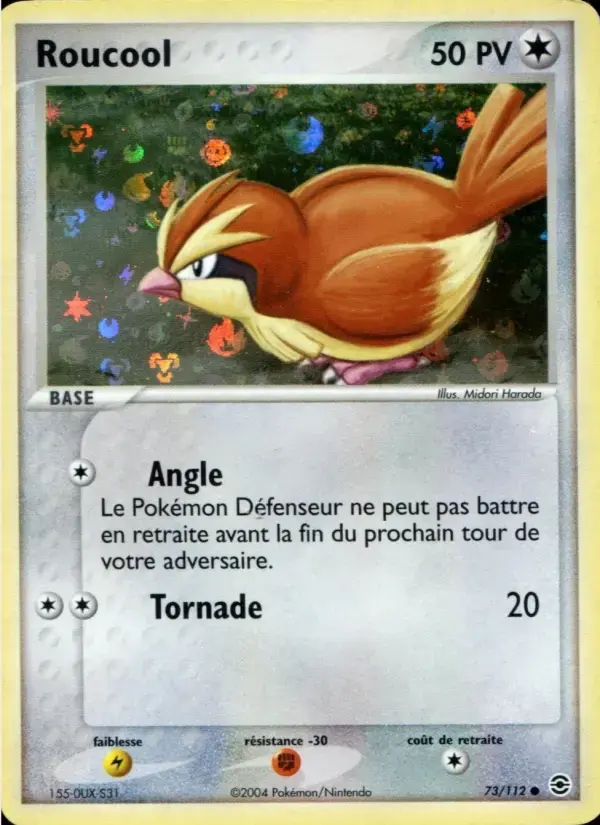 Carte Pokémon Roucool #73 — Rouge Feu & Vert Feuille