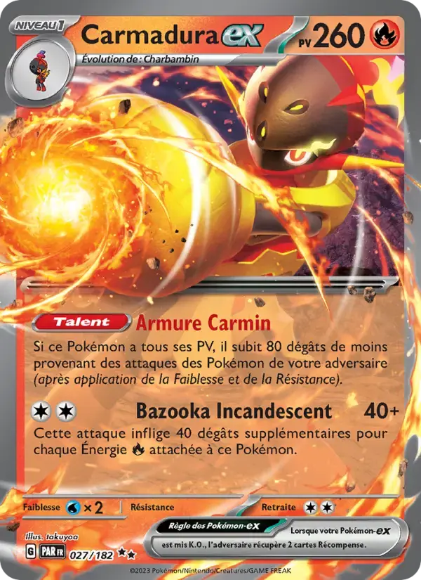 Carte Pokémon Carmadura-ex #027 — Faille Paradoxe
