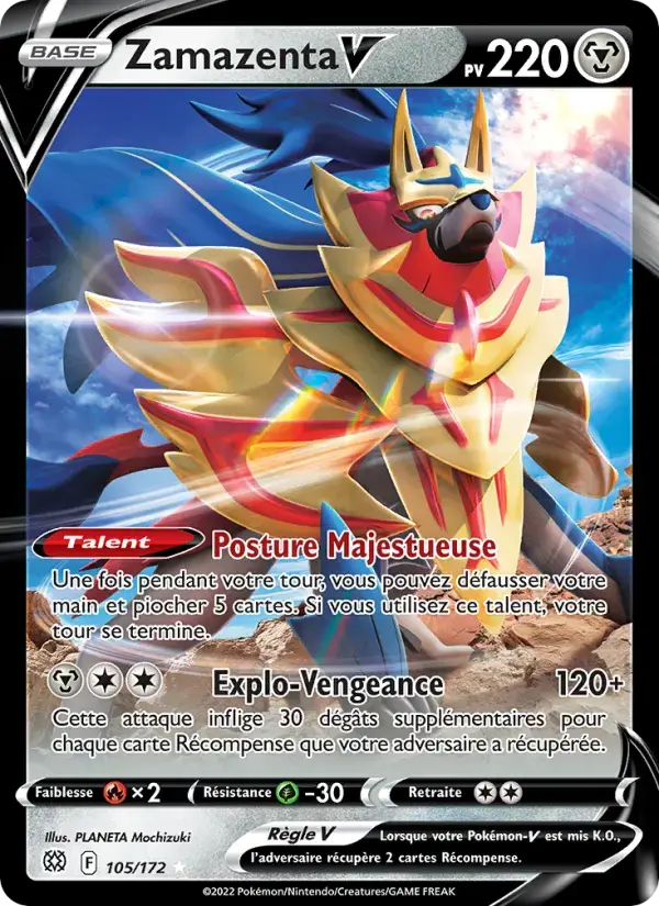 Carte Pokémon Zamazenta V #105 — Stars Étincelantes