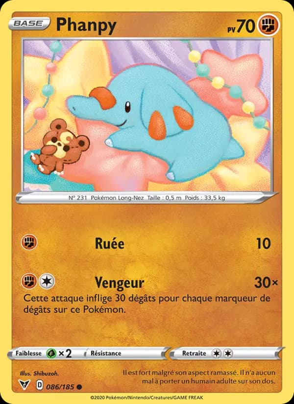 Carte Pokémon Phanpy #86 — Voltage Éclatant