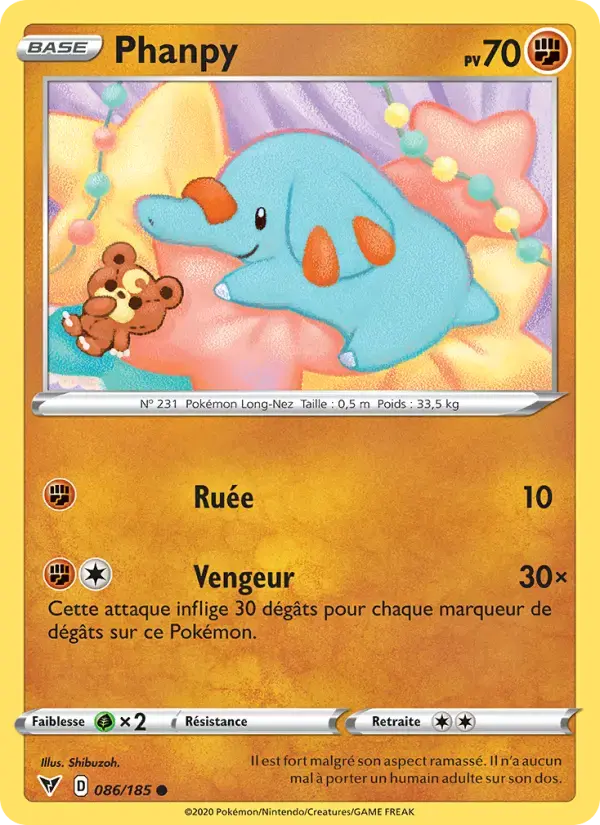 Carte Pokémon Phanpy #86 — Voltage Éclatant