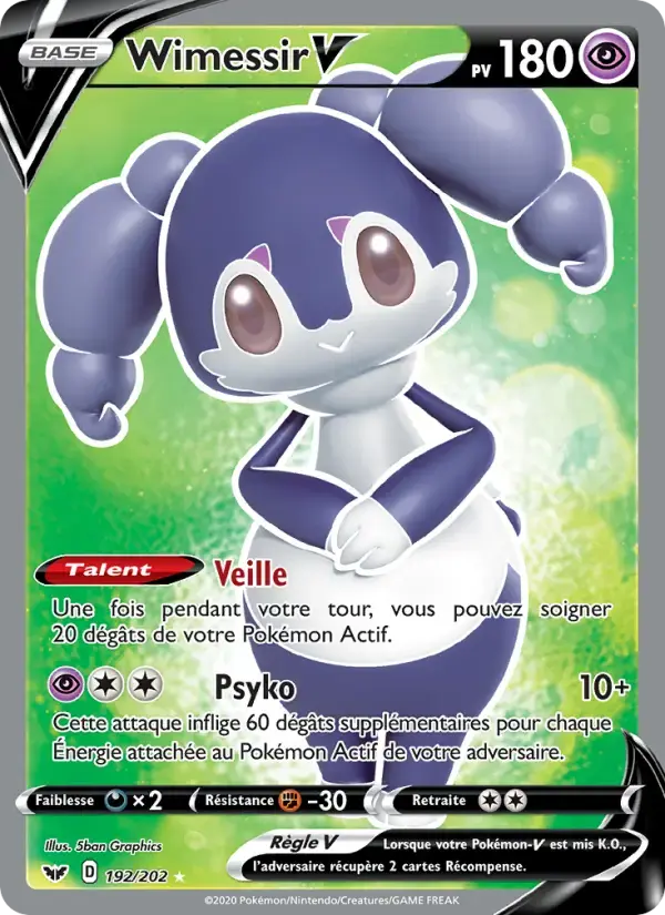 Carte Pokémon Wimessir V #192 — Épée et Bouclier