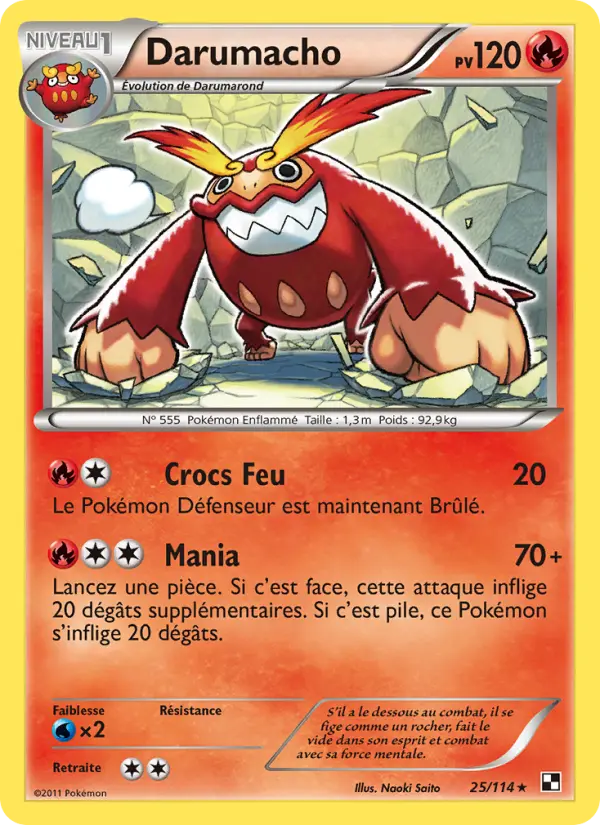 Carte Pokémon Darumacho #25 — Noir et Blanc