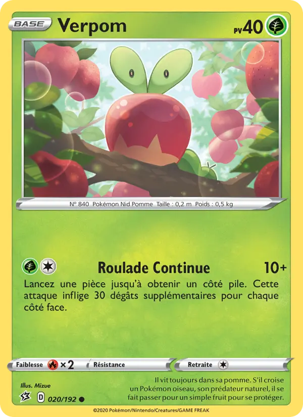 Carte Pokémon Verpom #20 — Clash des Rebelles