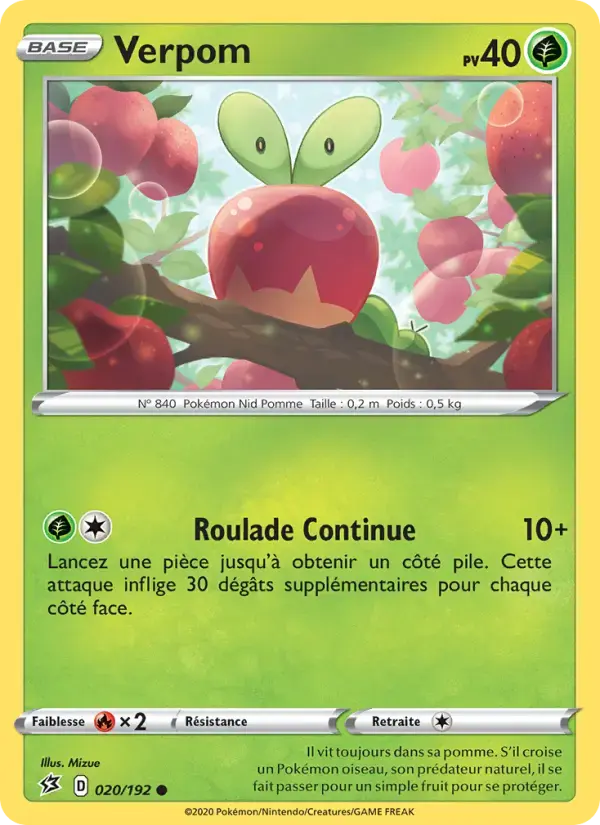 Carte Pokémon Verpom #20 — Clash des Rebelles
