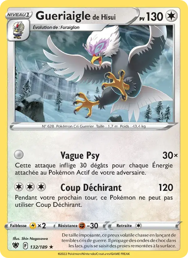 Carte Pokémon Gueriaigle de Hisui #132 — Astres Radieux