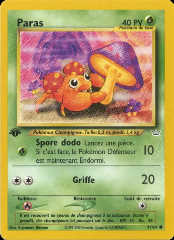 Carte Pokémon Paras #47 — Neo Revelation