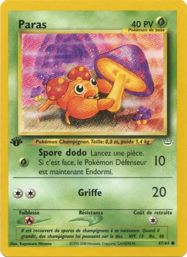 Carte Pokémon Paras #47 — Neo Revelation