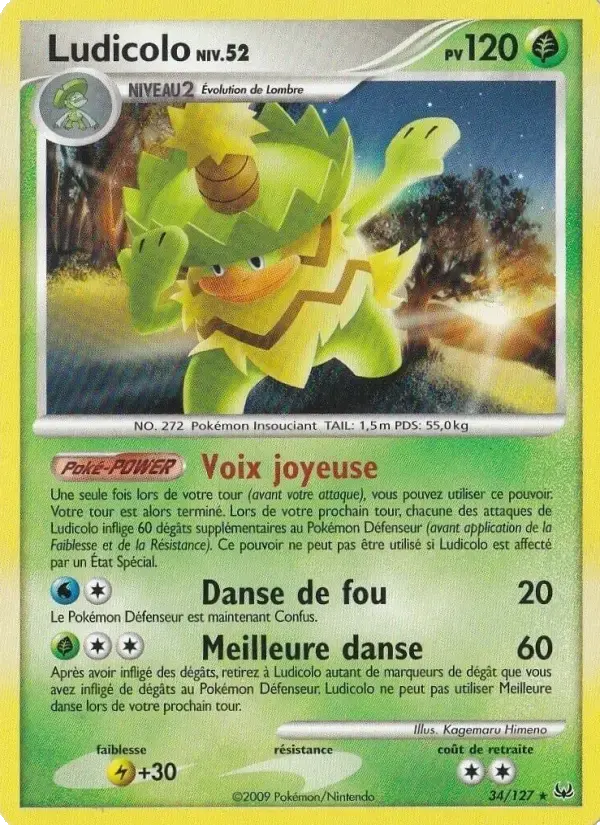 Carte Pokémon Ludicolo #34 — Platine