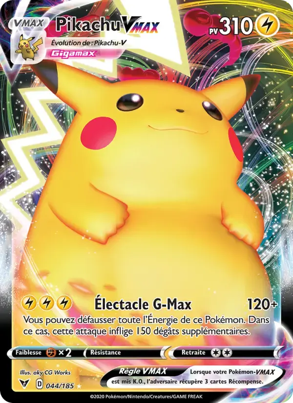 Carte Pokémon Pikachu VMAX #44 — Voltage Éclatant
