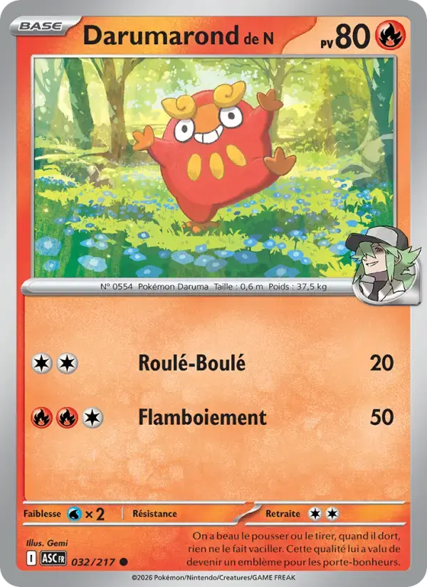 Carte Pokémon Darumarond de N #032 — Héros Transcendants