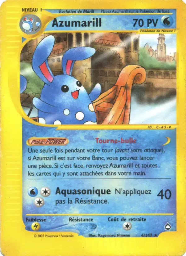 Carte Pokémon Azumarill #4 — Aquapolis