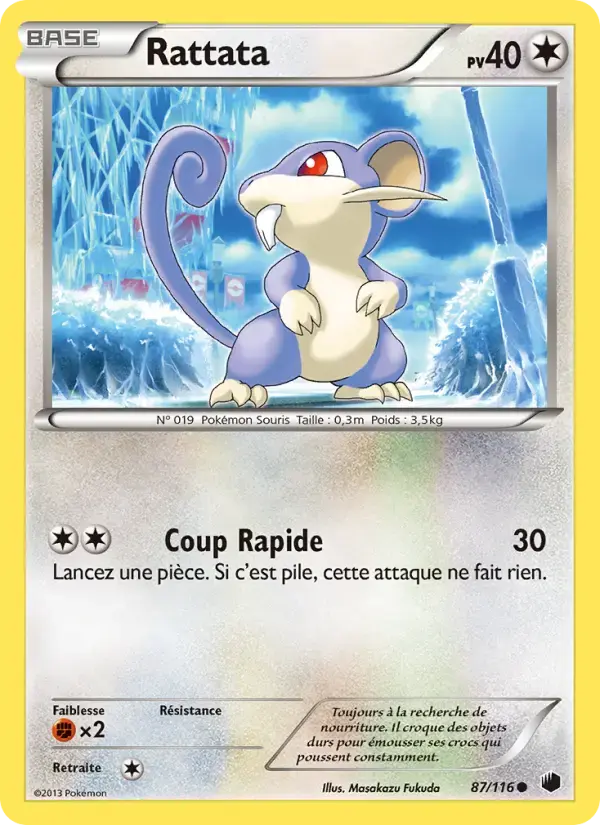 Carte Pokémon Rattata #87 — Glaciation Plasma