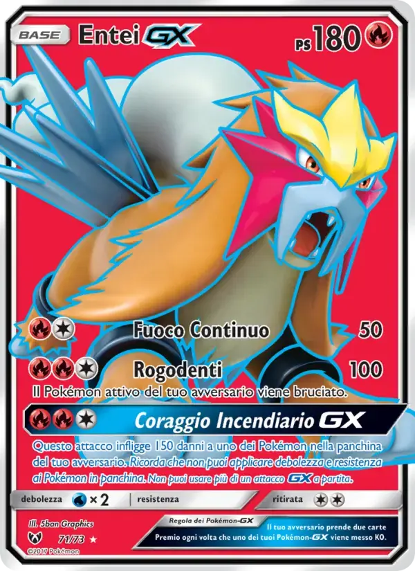 Carte Pokémon Entei GX #71 — Légendes Brillantes