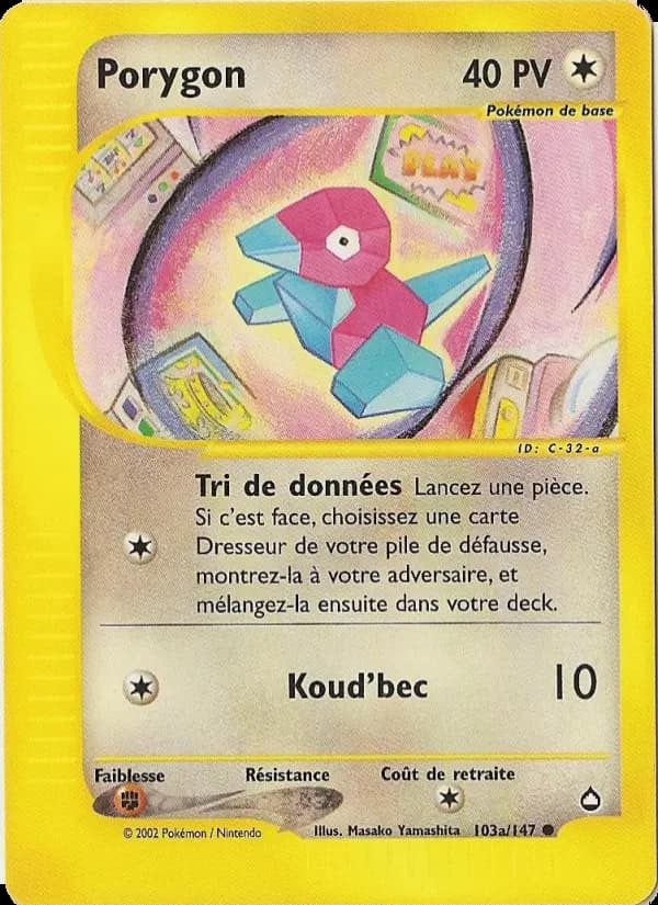 Carte Pokémon Porygon #103a — Aquapolis