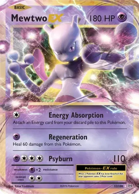 Carte Pokémon Mewtwo-EX #52/108 — Jumbo