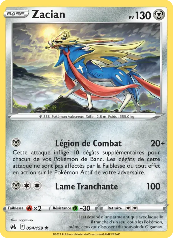 Carte Pokémon Zacian #094 — Zénith Suprême