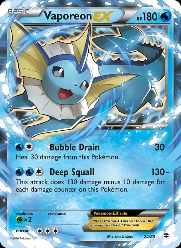 Vaporeon EX #24 — Generations