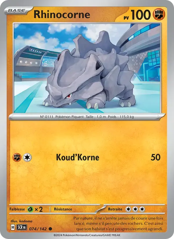 Carte Pokémon Rhinocorne #074 — Couronne Stellaire