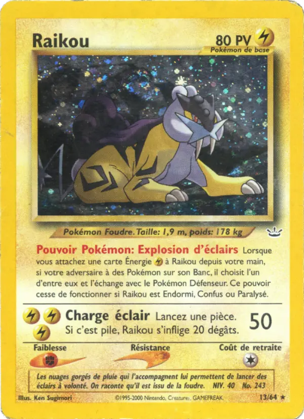 Carte Pokémon Raikou #13 — Neo Revelation