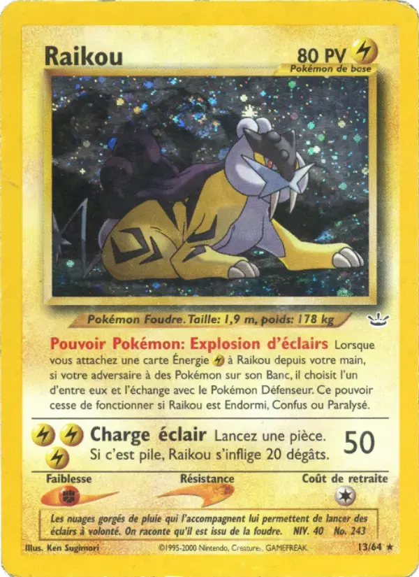 Carte Pokémon Raikou #13 — Neo Revelation