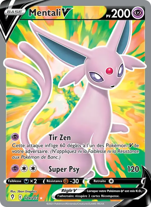 Carte Pokémon Mentali V #179 — Évolution Céleste