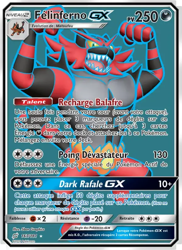Carte Pokémon Félinferno GX #167 — Duo de Choc
