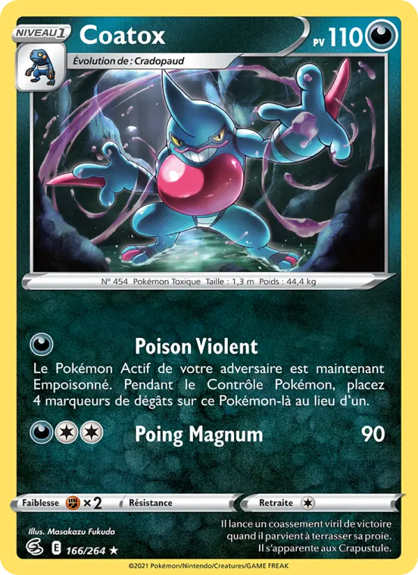 Carte Pokémon Coatox #166 — Poing de Fusion