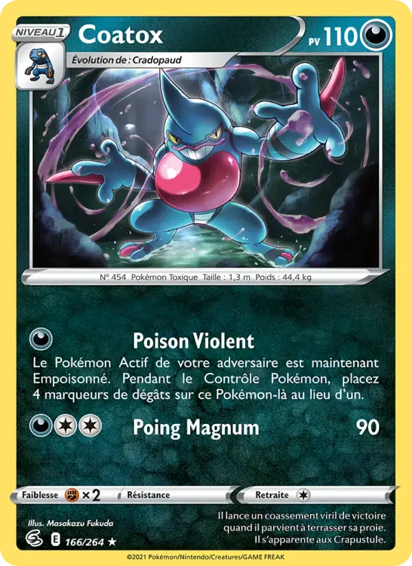 Carte Pokémon Coatox #166 — Poing de Fusion