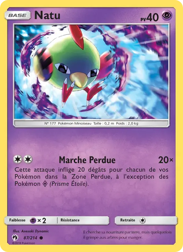 Carte Pokémon Natu #87 — Tonnerre Perdu