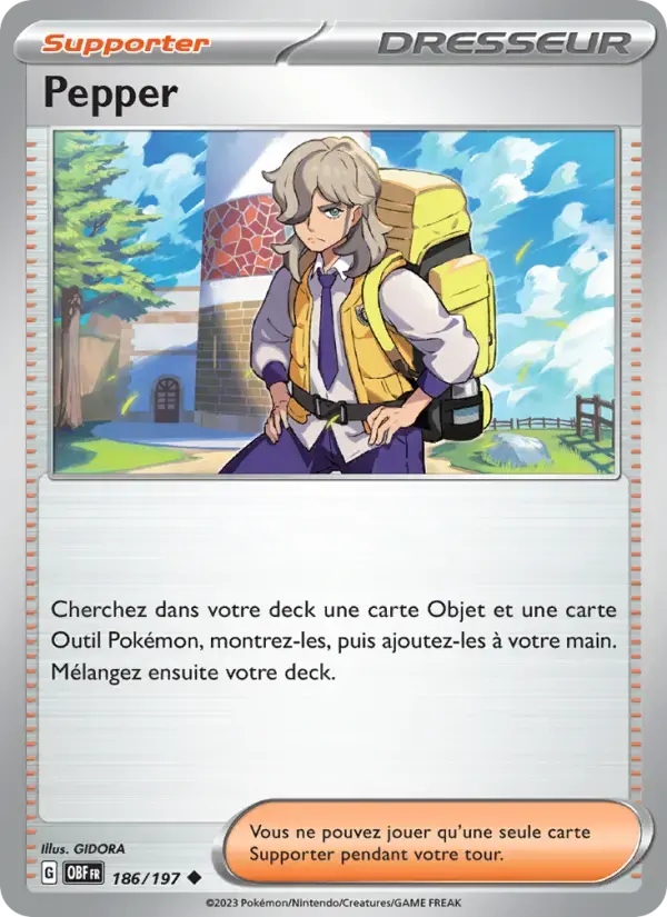 Carte Pokémon Pepper #186 — Flammes Obsidiennes
