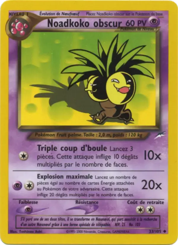 Carte Pokémon Noadkoko obscur #33 — Neo Destiny