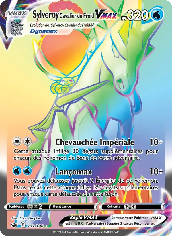 Carte Pokémon Sylveroy Cavalier du Froid VMAX #202 — Règne de Glace