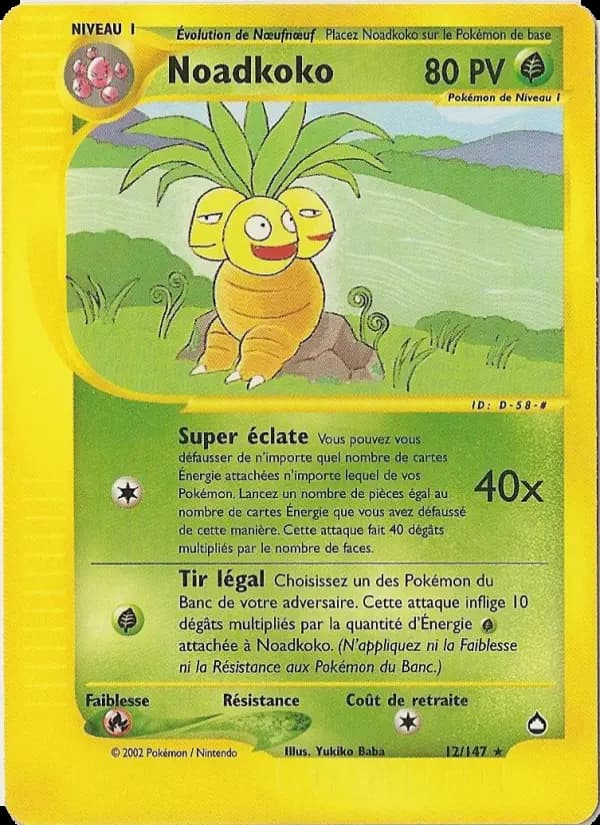 Carte Pokémon Noadkoko #12 — Aquapolis