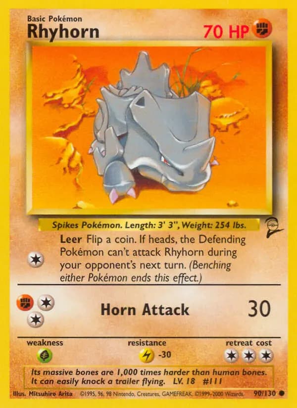 Rhyhorn #90 — Base Set 2