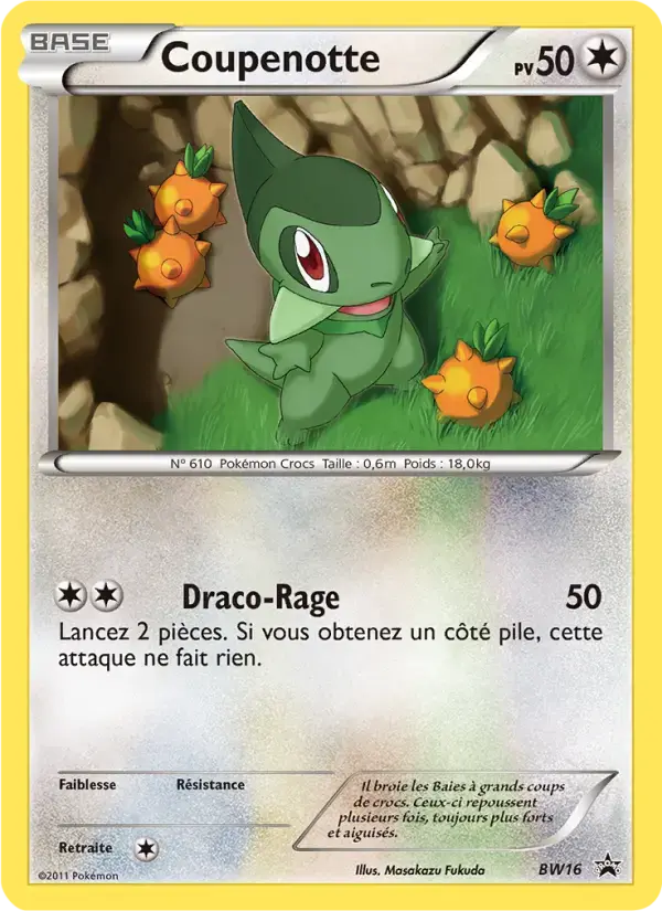 Carte Pokémon Coupenotte #BW16 — Promos Noir et Blanc