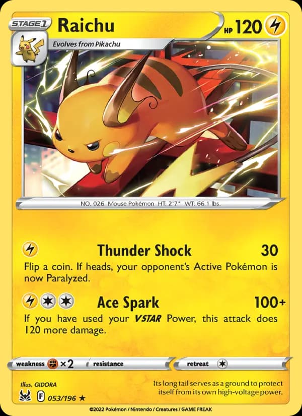 Raichu #053 — Lost Origin