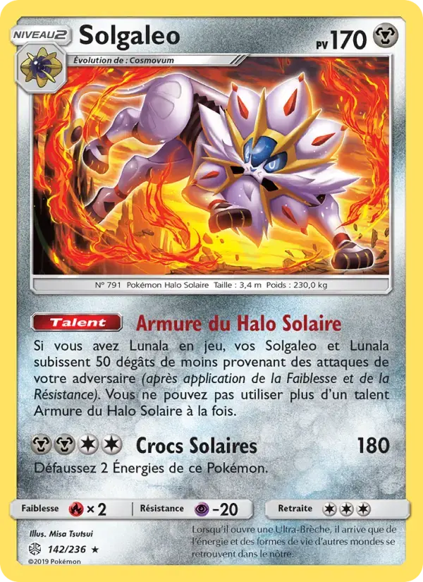 Carte Pokémon Solgaleo #142 — Éclipse Cosmique