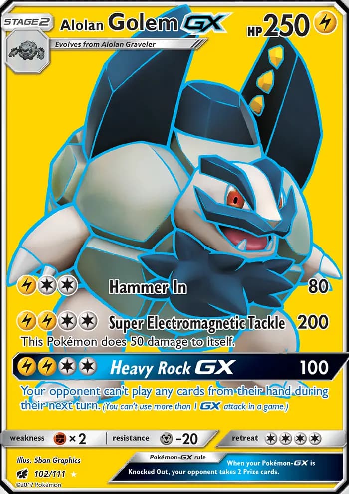 Alolan Golem GX #102 — Crimson Invasion
