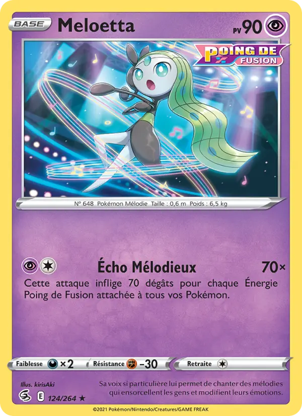 Carte Pokémon Meloetta #124 — Poing de Fusion