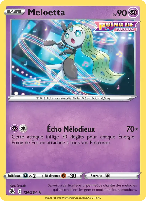 Carte Pokémon Meloetta #124 — Poing de Fusion