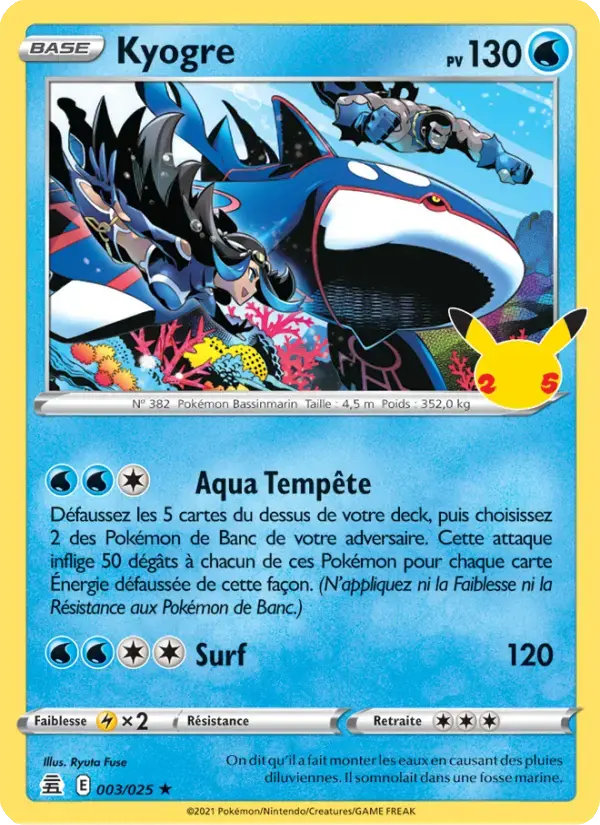 Carte Pokémon Kyogre #3 — Célébrations