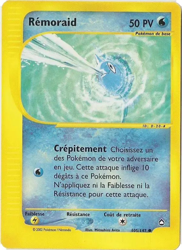 Carte Pokémon Rémoraid #105 — Aquapolis