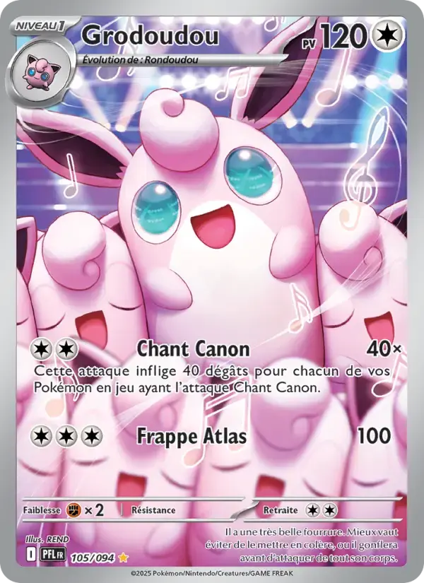Carte Pokémon Grodoudou #105 — Flammes Fantasmagoriques