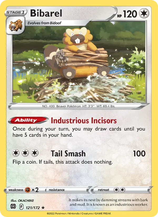 Carte Pokémon Castorno #121 — Stars Étincelantes