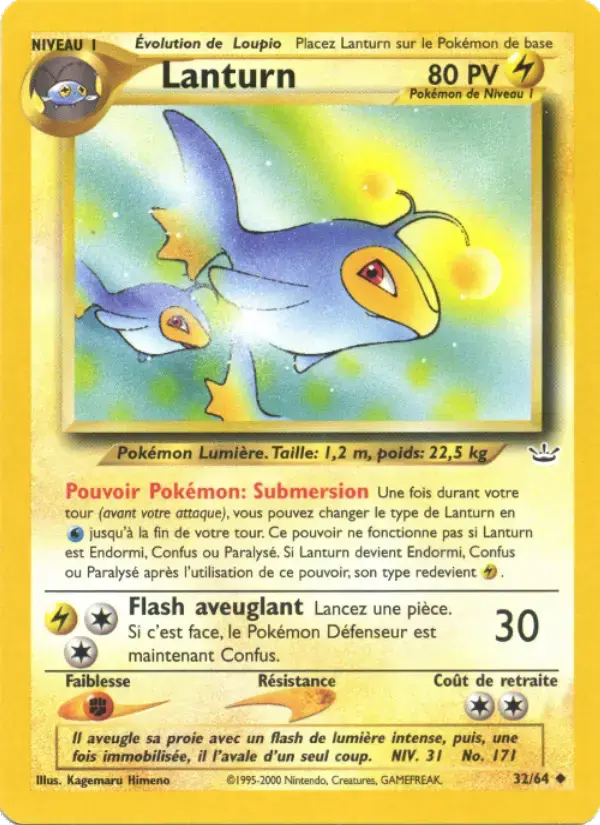 Carte Pokémon Lanturn #32 — Neo Revelation