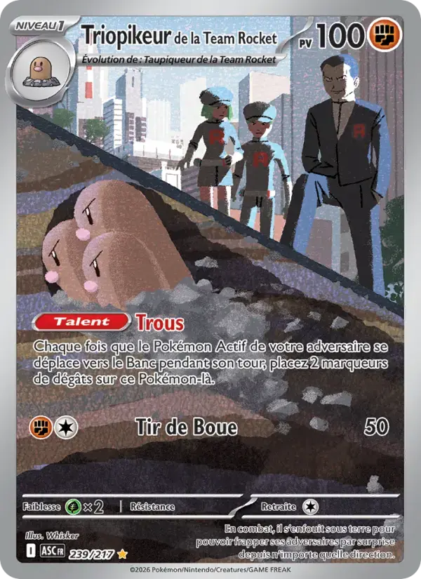 Carte Pokémon Triopikeur de la Team Rocket #239 — Héros Transcendants