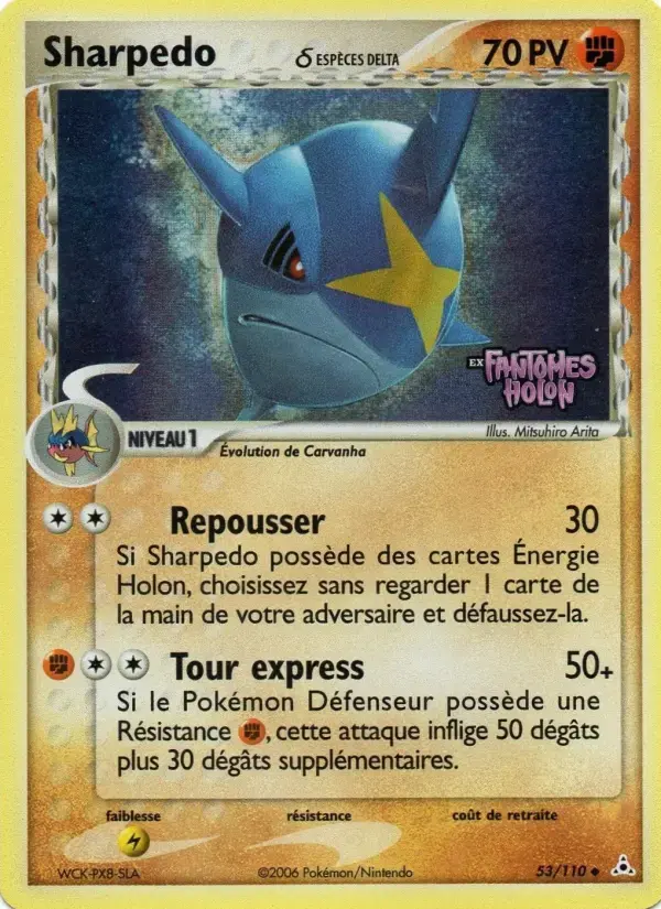 Carte Pokémon Sharpedo δ #53 — Fantômes Holon