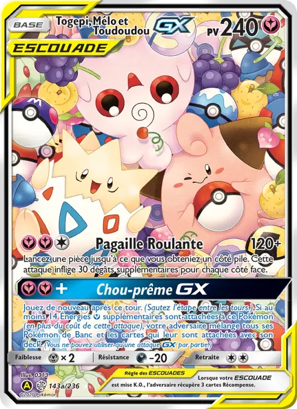 Carte Pokémon Togepi, Mélo et Toudoudou GX #143 — Éclipse Cosmique